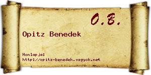 Opitz Benedek névjegykártya